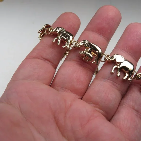 $165 14k Plated Elephant Bracelet